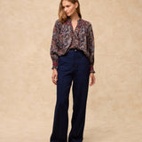 MARETOILE | Navy Multi Floral Print Blouse
