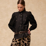 MIA | Black Cotton Eyelet Blouse