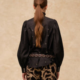 MIA | Black Cotton Eyelet Blouse