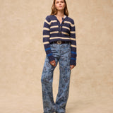 NAUTICAL | Navy & Cream Striped Wool Sweater