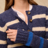 NAUTICAL | Navy & Cream Striped Wool Sweater