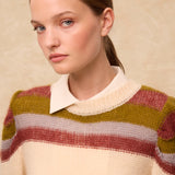 MINT | Striped Knit Sweater with Metallic Accents