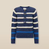 NAUTICAL | Navy & Cream Striped Wool Sweater