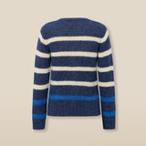 NAUTICAL | Navy & Cream Striped Wool Sweater