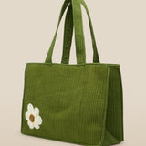 CRISTINA | Green Flower Cotton Tote Bag