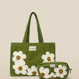 CRISTINA | Green Flower Cotton Makeup Bag
