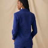 CICELEY | Indigo Jacquard Fitted Blazer
