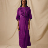 CICELEY | Magenta Jacquard Maxi Dress