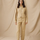 MOANA | Textured Light Camel Cotton Jacket