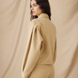 MOANA | Textured Light Camel Cotton Jacket