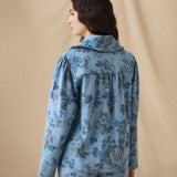 CONNIE | Blue Floral Printed Cotton Jacket