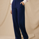 LEVI | Indigo High-Waisted Cotton Trousers