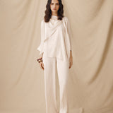 TIRSO | Light Cream Wide-Leg Trousers