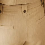 MOANA | Textured Light Camel Cotton Trousers