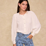 ALMA | Ecru Embroidered Blouse