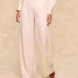 THYSSEN | Ecru Wide-Leg Trousers