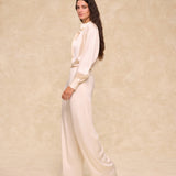 THYSSEN | Ecru Wide-Leg Trousers
