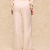 THYSSEN | Ecru Wide-Leg Trousers