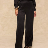 THYSSEN | Black Wide-Leg Trousers