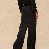 THYSSEN | Black Wide-Leg Trousers