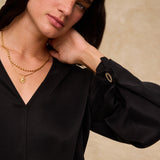 MAE | Black Draped Blouse