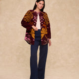 ARRECIFE | Burgundy Embroidered Cotton Coat