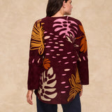 ARRECIFE | Burgundy Embroidered Cotton Coat