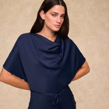 CAPRI | Deep Navy Satin Maxi Dress