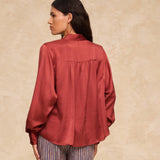 CLOE | Brick Red Silk Blouse