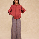 CLOE | Brick Red Silk Blouse
