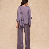 TIRSO | Soft Grape Wide-Leg Trousers