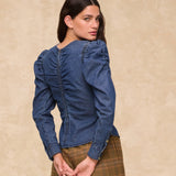 SIENNA | Indigo Blue Cotton Blouse
