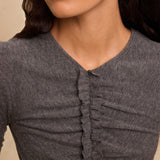 BOBY | Grey Jersey Long Sleeve Top
