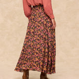 SAACHI | Multi Floral Print Midi Skirt