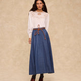 ANIS | White Embroidered Yoke Blouse