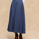 SIENNA | Indigo Blue Denim Midi Skirt