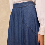 SIENNA | Indigo Blue Denim Midi Skirt