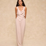 MAR | Beige Tailored Wide-Leg Trousers