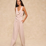 MAR | Beige Tailored Wide-Leg Trousers
