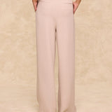 MAR | Beige Tailored Wide-Leg Trousers