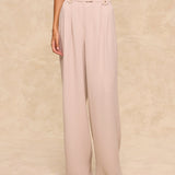 MAR | Beige Tailored Wide-Leg Trousers