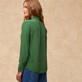TORDINI | Green Embroidered Blouse