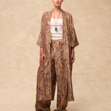 AURA | Gold Multi Paisley Jacquard Kimono