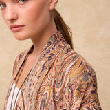 AURA | Gold Multi Paisley Jacquard Kimono