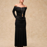 JANE | Black Sheer Panel Jersey Skirt