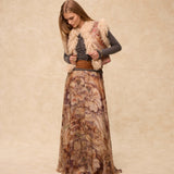 ERICA | Short Jacquard Vest with Faux Mongolian Fur Collar