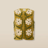 SUZANI | Mustard Embroidered Velvet Vest