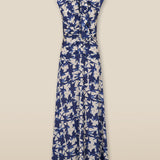 SAACHI | Blue Print Ruffle Maxi Dress