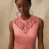 PAMPITA | Peach Pink Embroidery Detail Long Dress