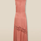 PAMPITA | Peach Pink Embroidery Detail Long Dress